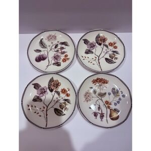 Grace Teaware Floral Dessert Plates Set of 4 Porcelain 6.5"